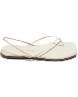 TKEES Millie Square-Toe Sandals - White