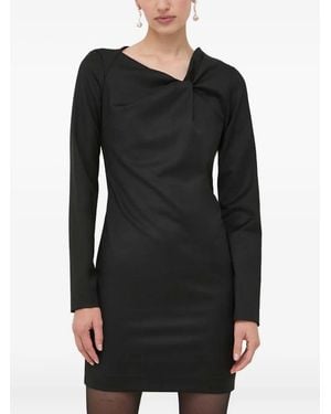 Trussardi Mini-Jurk Met Lange Mouwen En Geknoopt Detail - Zwart