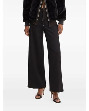 Liviana Conti Front-Crease Zipped Trousers - Black