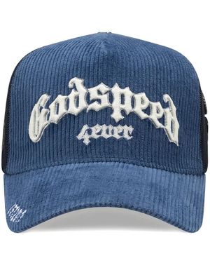 Godspeed Corduroy Appliquéd Trucker Hat - Blue