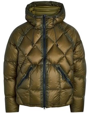 Picante Hooded Quilted Puffer Jacket - Green