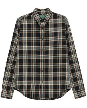 Superdry Plaid-Check Button Shirt - Black
