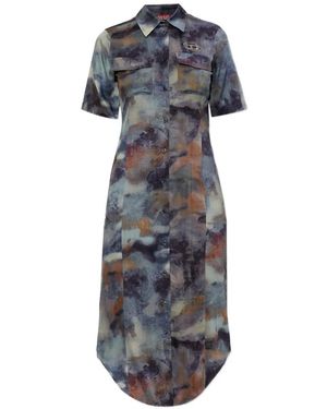 DIESEL D-Ana Printed Midi Dress - Blue