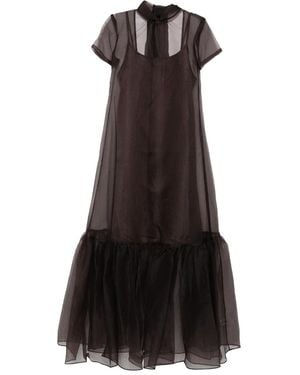 STAUD Semi-Sheer Dress - Black
