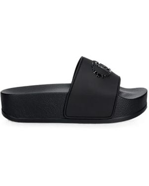 Liu Jo Logo-Plaque Platform Slides - Black