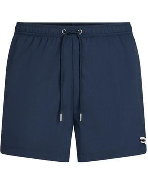 KARL LAGERFELD Short De Bain À Logo Ikon - Bleu