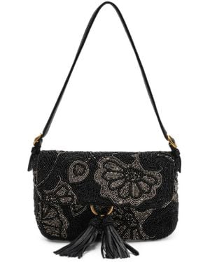 Maliparmi Sac Porté Épaule Blossom À Perles Brodées - Black