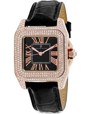 Christian Van Sant Montre À Quartz Radieuse À Ornements En Cristal Mm - Black