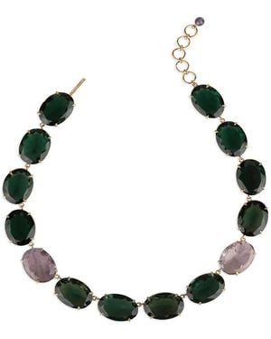 Bounkit Halskette Mit Schmucksteinen Im Ovalschliff - Schwarz