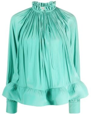Lanvin Ruffled Gathered Blouse - Green