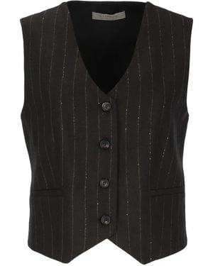 D.exterior Pinstripe Sequin-Embellished Waistcoat - Black