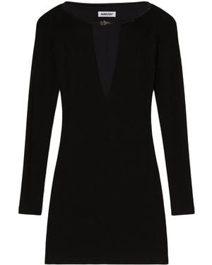 Ambush Robe Courte À Col V - Noir
