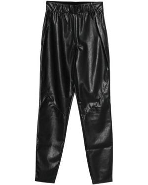 Ermanno Scervino Leather Cropped Pants - Black