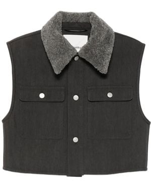 Nanushka Contrast-Collar Utility Gilet - Black