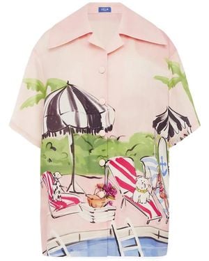 LEO LIN Casey Printed Shirt - Pink