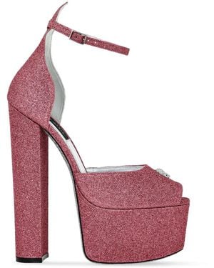 Philipp Plein 120Mm Glittered Platform Sandals - Purple