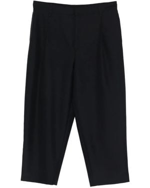 Maison Kitsuné Mini Cropped Pleated Trousers - Black