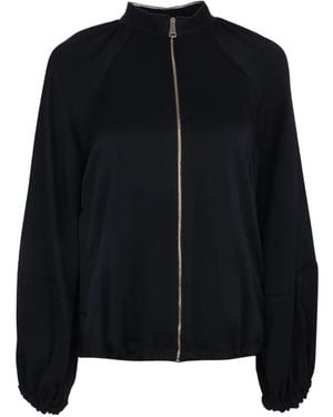Fabiana Filippi Veste Bomber À Manches Bouffantes En Stin - Black