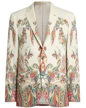 Etro Floral-Print Single-Breasted Blazer - White