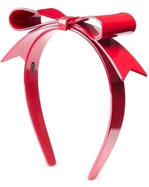 Maison Michel Sierra Bow-Detail Headband - Red
