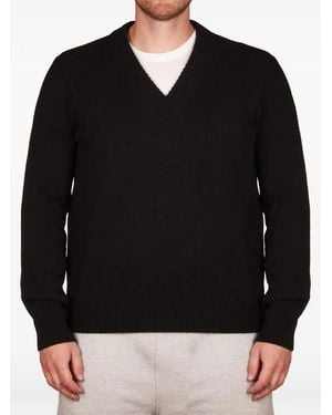Alpha Studio V-Neck Pocket Jumper - Black