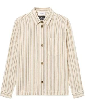 Les Deux Stripe Long-Sleeve Shirt Jacket - Natural
