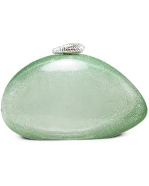 Benedetta Bruzziches Ariel Crystal-Embellished Clutch Bag - Green
