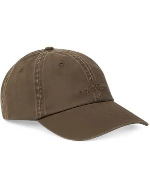 Stone Island 9100007 Baseball Cap With Logo Embroidery - Brown