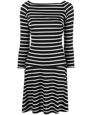 Ralph Lauren Stripe-Print Mini Dress - Black