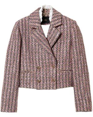 Twinset Bouclé Lurex Blazer - Brown
