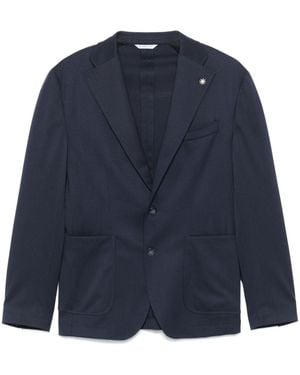 Manuel Ritz Single-Breasted Blazer - Blue