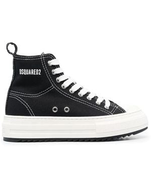 DSquared² Platform-Sole High-Top Sneakers - Black