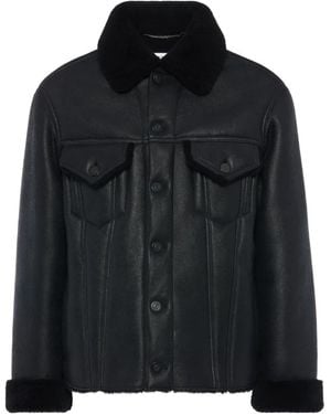 Maison Margiela Waxed Shearling Jacket - Black