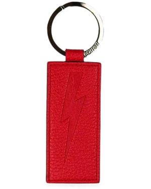 Neil Barrett Portachiavi Goffrato Lightning Bolt - Rosso