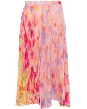 Twinset Floral-Print Pleated Skirt - Pink