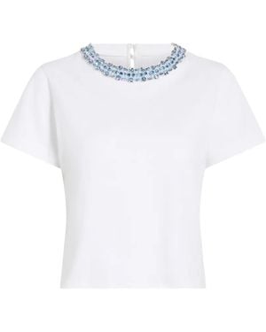 Cinq À Sept Cropped Top Met Verfraaide Hals - Wit