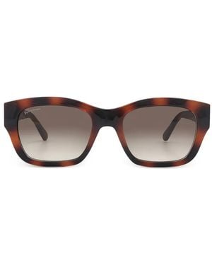 Ferragamo Square-Frame Sunglasses - Gray