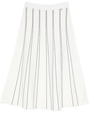 Liu Jo Knit Midi Skirt - White