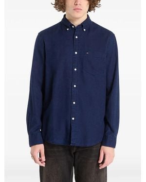 Tommy Hilfiger Button-Down Chest-Pocket Shirt - Blue