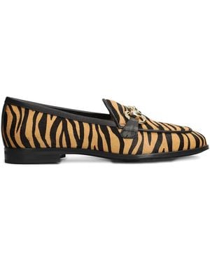 Pedro Miralles Animal-Print Horsebit Loafers - Brown