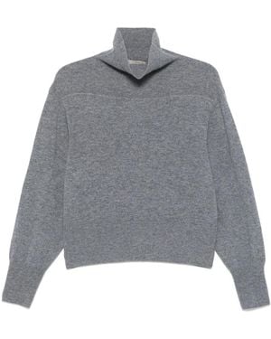 Remain High-Neck Sweater - Gray