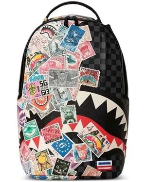 Sprayground Mochila A Cuadros Con Sello Estampado - Azul