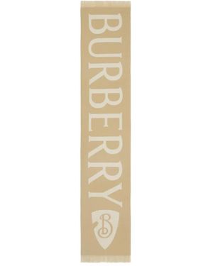 Burberry Logo Wool Scarf - Metallic