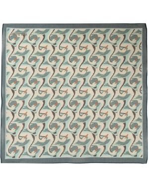 Paul Smith Swan-Print Scarf - Metallic
