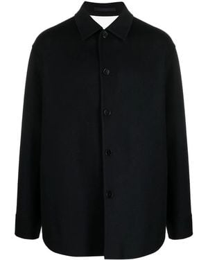 Jil Sander Long-Sleeve Cashmere Shirt Jacket - Black