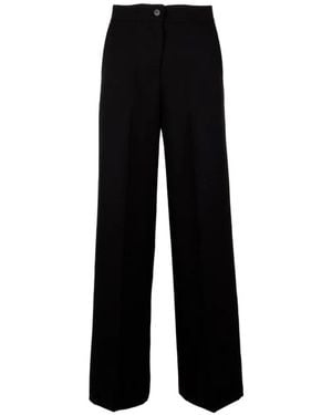 Vicario Cinque Pressed-Crease Wide-Leg Trousers - Black