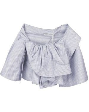 August Barron Checked Ruffled Mini Skirt - White