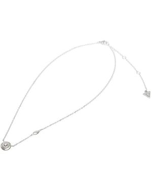 Guess Collar Con Colgante Con Cristales - Blanco
