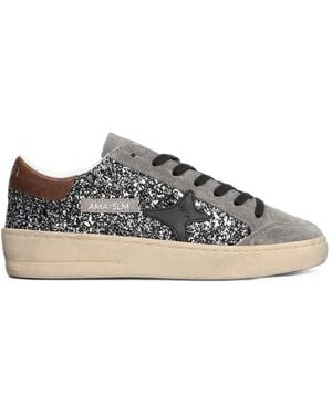 AMA BRAND Sneakers Mit Stern-Patches Im Glitter-Look - Weiß