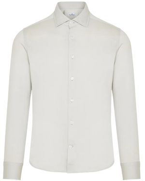 Sonrisa Camisa Con Cuello Italiano - Blanco